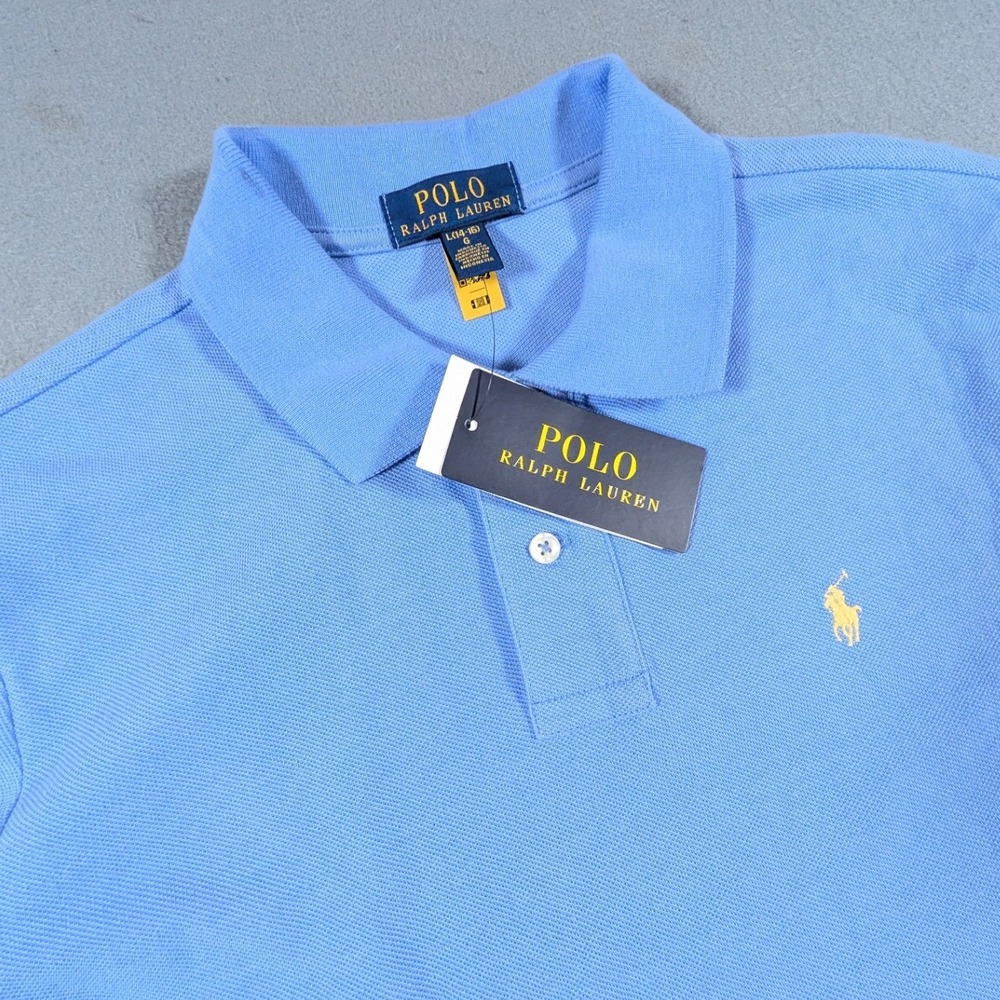 Polo Ralph Lauren Polo Shirt Boys L 14-16 Short Sleeve Mesh Pony Logo New